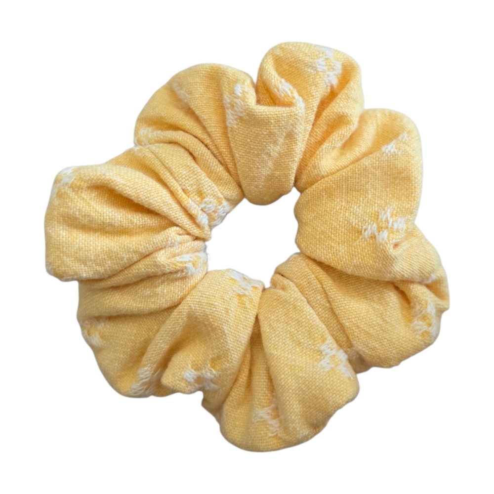 2/$5 Scrunchies (Add To Your Bundle) Large Yellow Cotton Hair‎ Tie Scrunchie